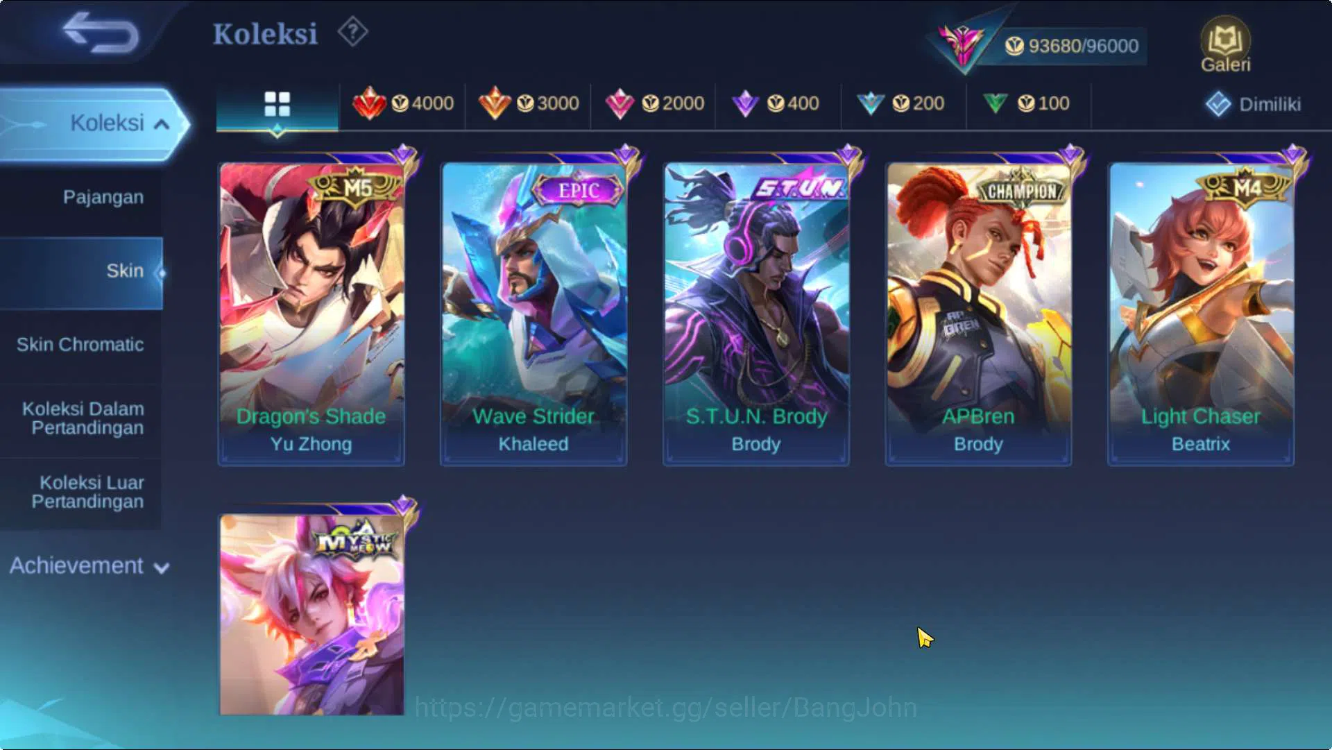 Mobile Legends: Bang Bang Accounts Hero 132 Skin 365 | ExGlory | KOF Dyrroth+Karina,  image 10