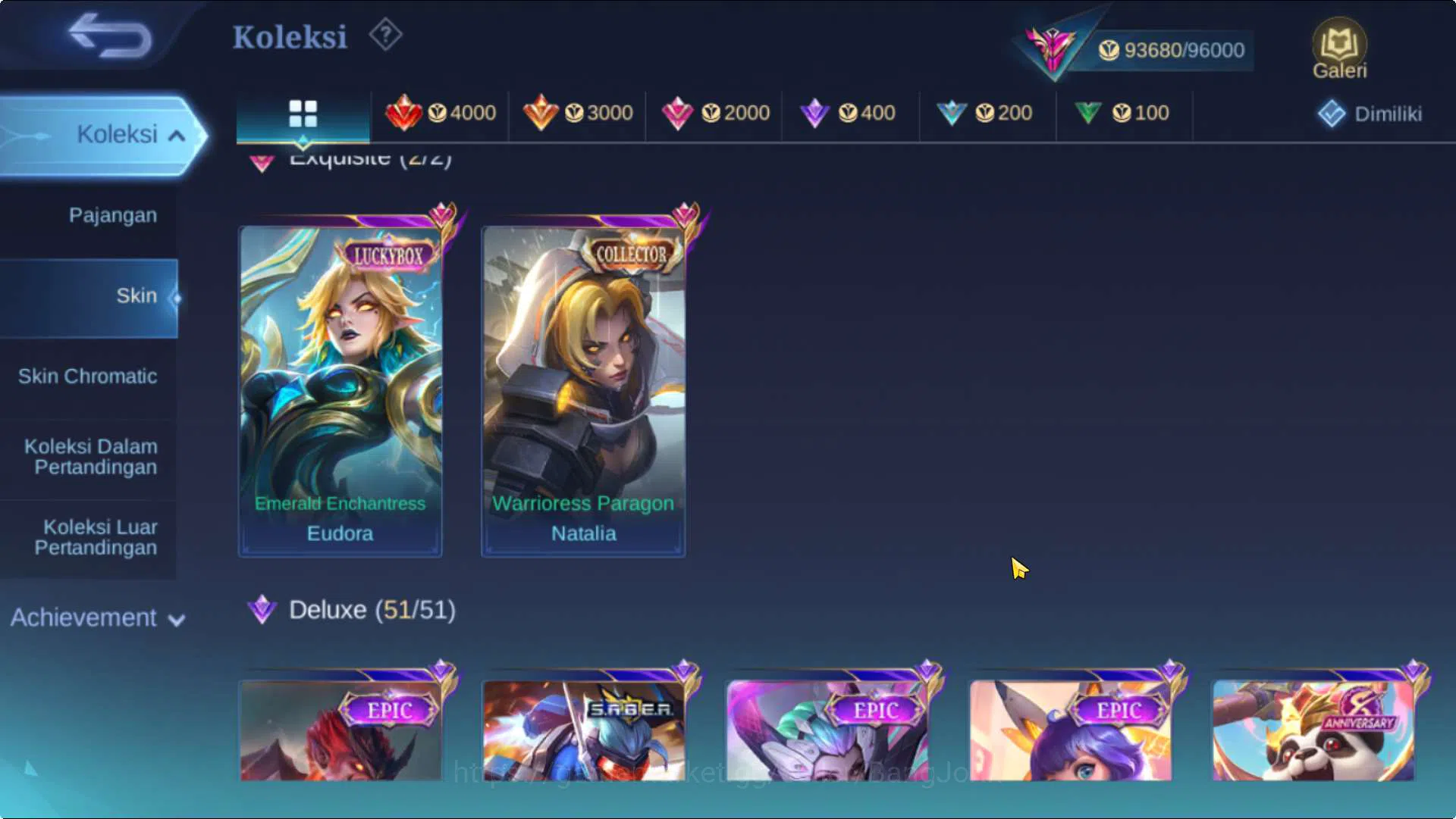 Mobile Legends: Bang Bang Accounts Hero 132 Skin 365 | ExGlory | KOF Dyrroth+Karina,  image 3
