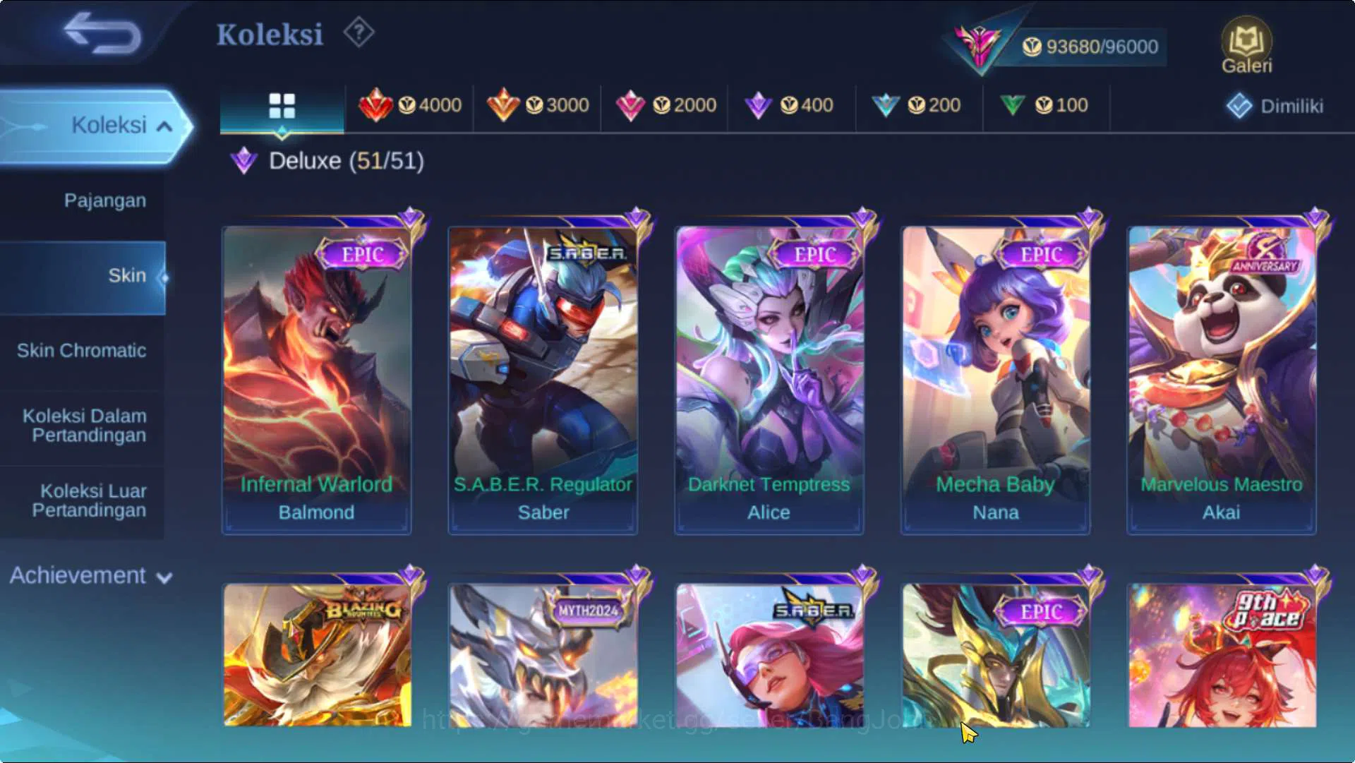 Mobile Legends: Bang Bang Accounts Hero 132 Skin 365 | ExGlory | KOF Dyrroth+Karina,  image 4