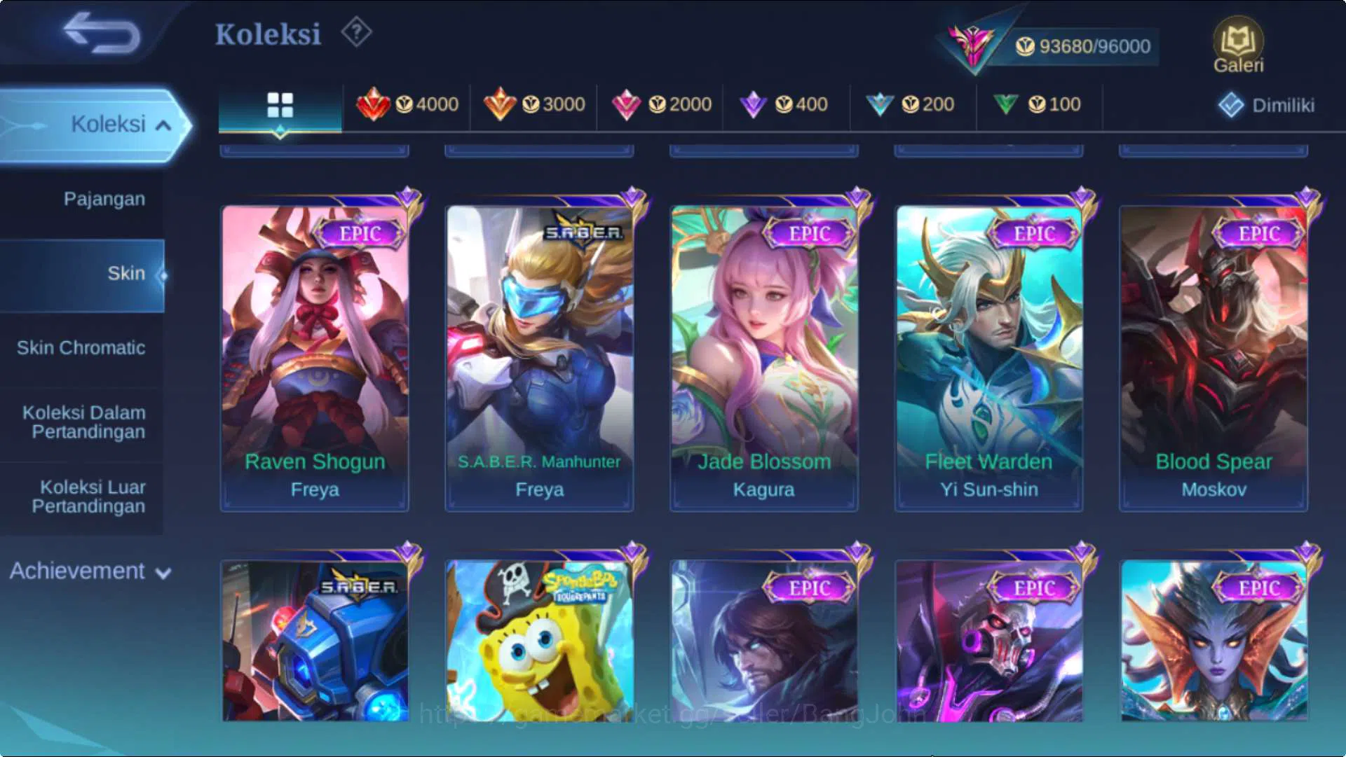 Mobile Legends: Bang Bang Accounts Hero 132 Skin 365 | ExGlory | KOF Dyrroth+Karina,  image 5