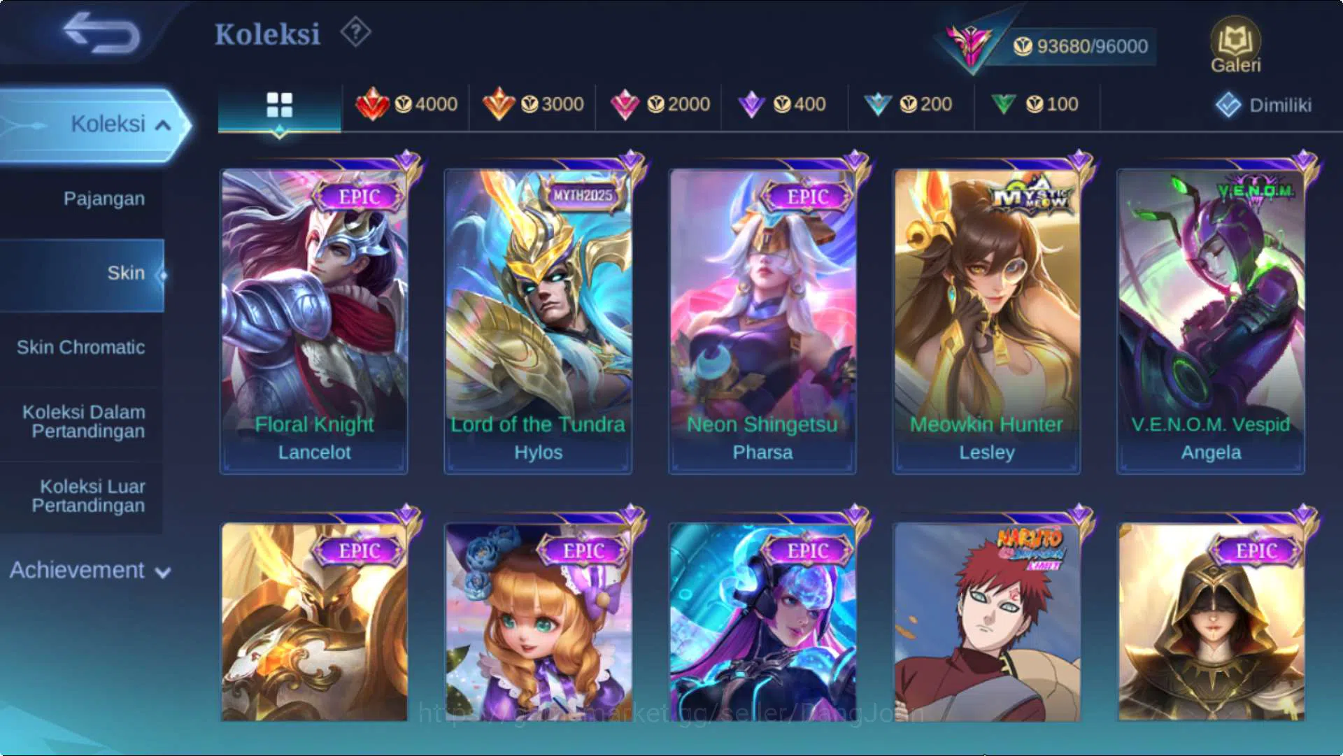Mobile Legends: Bang Bang Accounts Hero 132 Skin 365 | ExGlory | KOF Dyrroth+Karina,  image 7