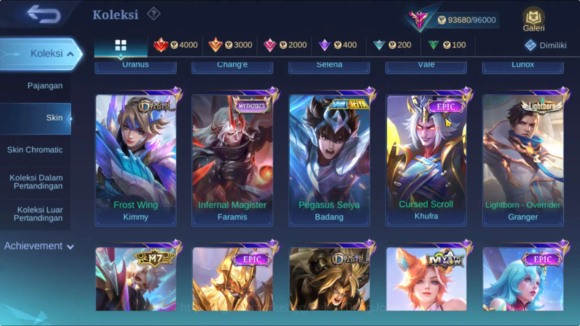 Mobile Legends: Bang Bang Accounts Hero 132 Skin 365 | ExGlory | KOF Dyrroth+Karina,  image 8