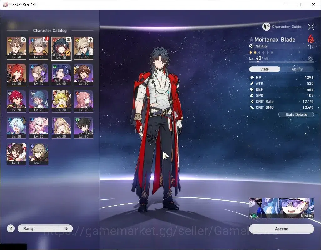 Honkai Star Rail Accounts ASIA |TL 29|2 Limited| Mortenax Blade, Aventurine| image 4