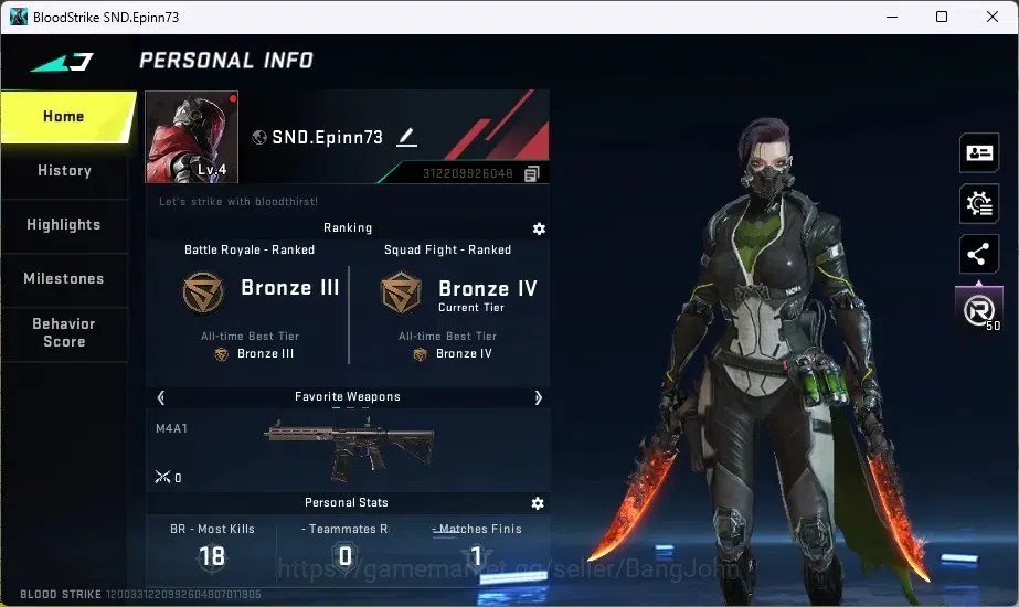Blood Strike Accounts ASIA | ULTRA MELEE: Dual Blades - Perdition|1 ULTR image 1