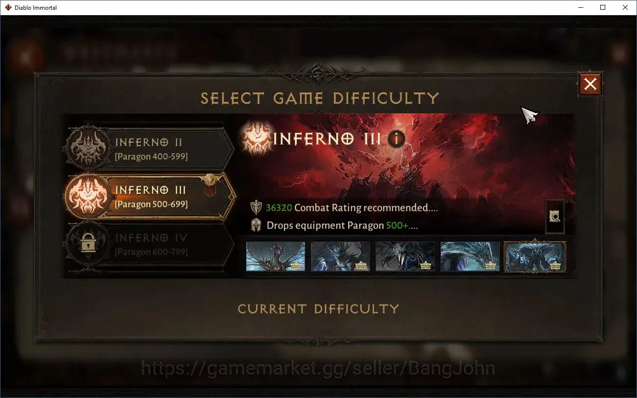 Diablo Immortal Accounts High-End NA - High Heavens | 60 (524) Tempest-Vanquisher | CR 36K | Reso 330 | Inferno 3 | Varog Lv 8