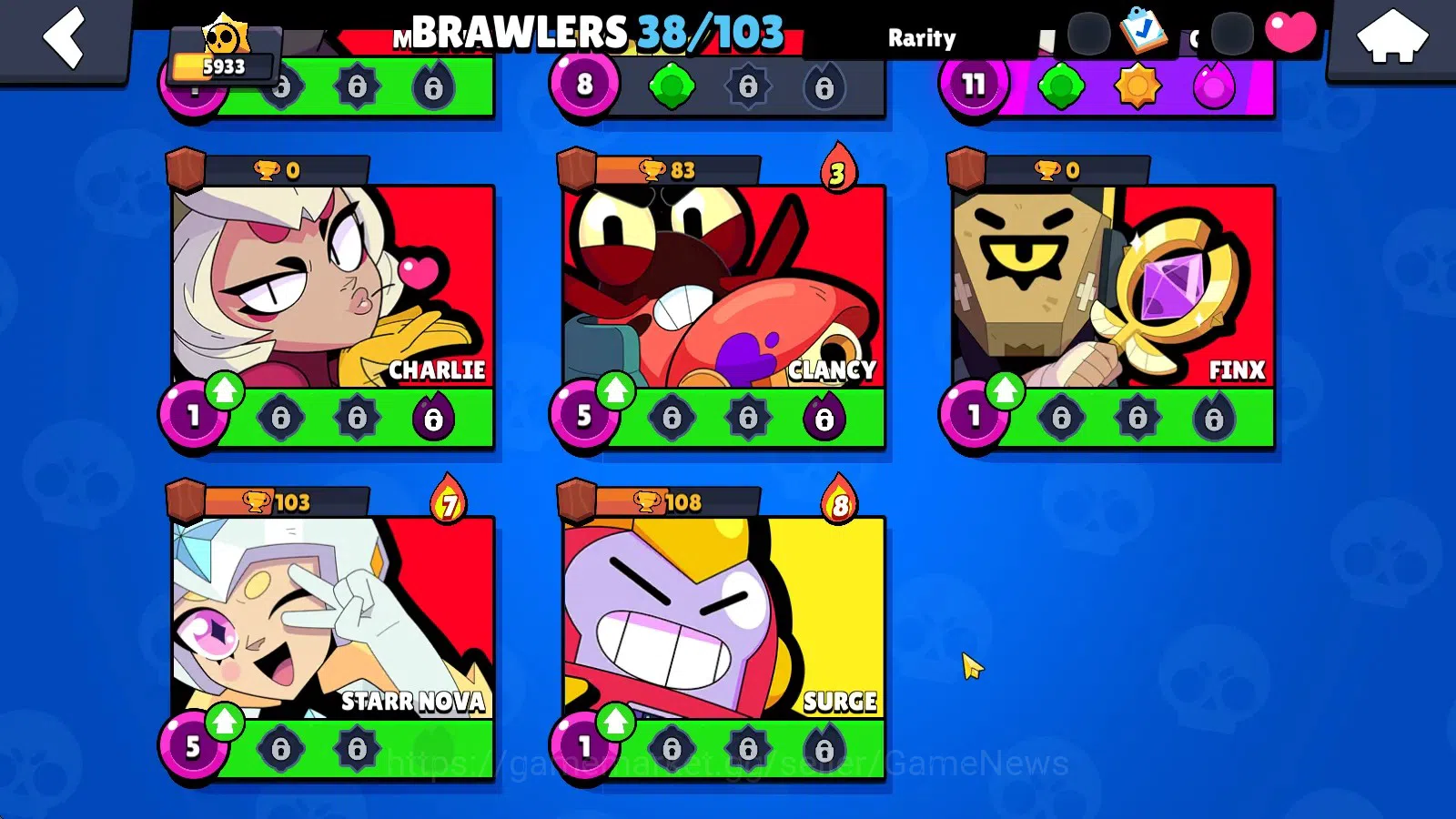 Brawl Stars Accounts 5933 Trophy|38 Brawlers 5 Max(Chuck,Piper,Frank,Em image 7