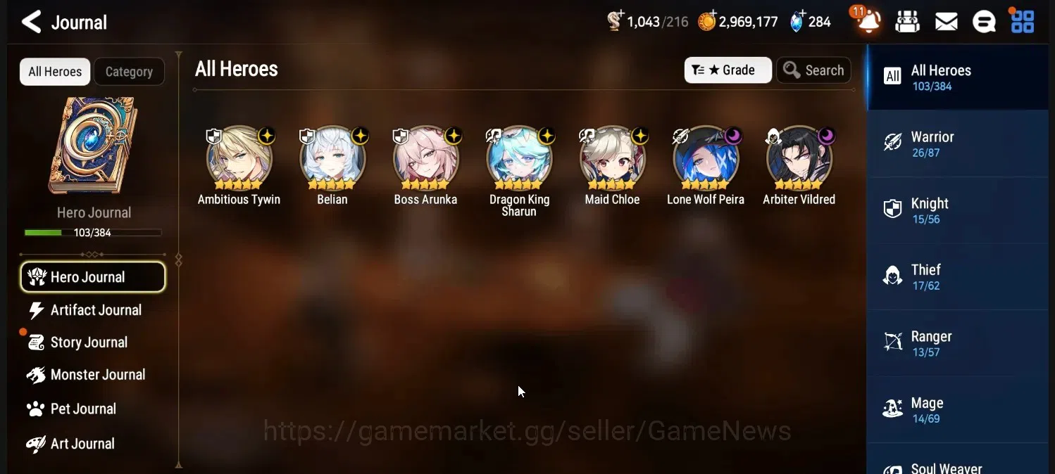 Epic Seven Accounts High-End GLOBAL UnVerif|New Era|7 ML (B Arunka,Belian,A Vildred,M Chloe,LW Peira Etc) Elvira,Jenua 1