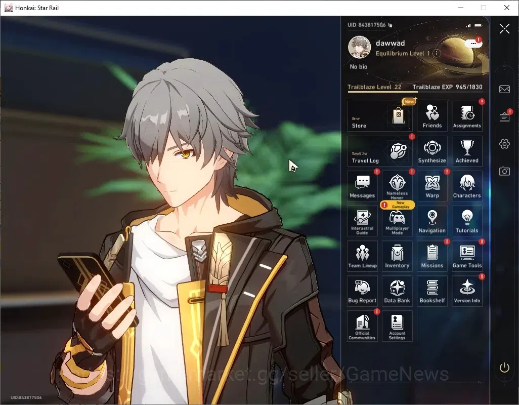 Honkai Star Rail Accounts Starter Asia|Starter TL 22|2 Limited + 1 Standard|Archer,Rin Tohsaka & Yanqing|Male MC|548 1