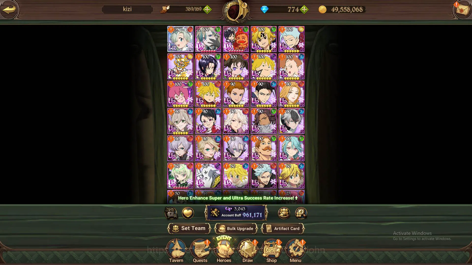 The Seven Deadly Sins: Grand Cross Accounts Others ASIA|961k CC|774DM|1LR Elizabeth|UR 8