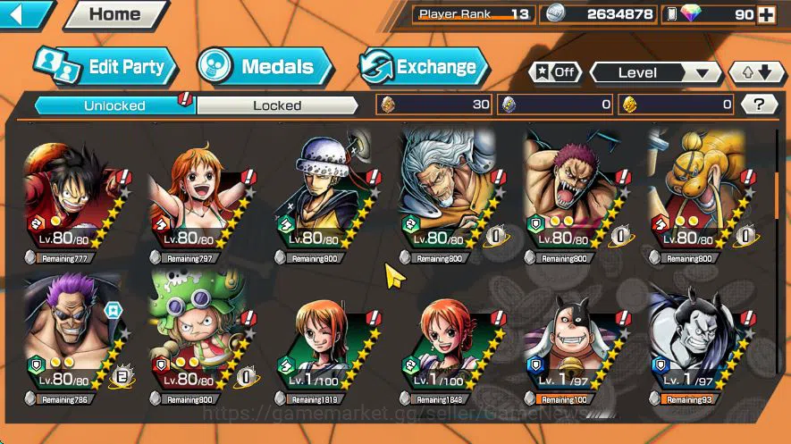One Piece Bounty Rush Accounts Global | 4 Meta Extreme (Gear 4 Luffy,Borsalino,Fi image 10