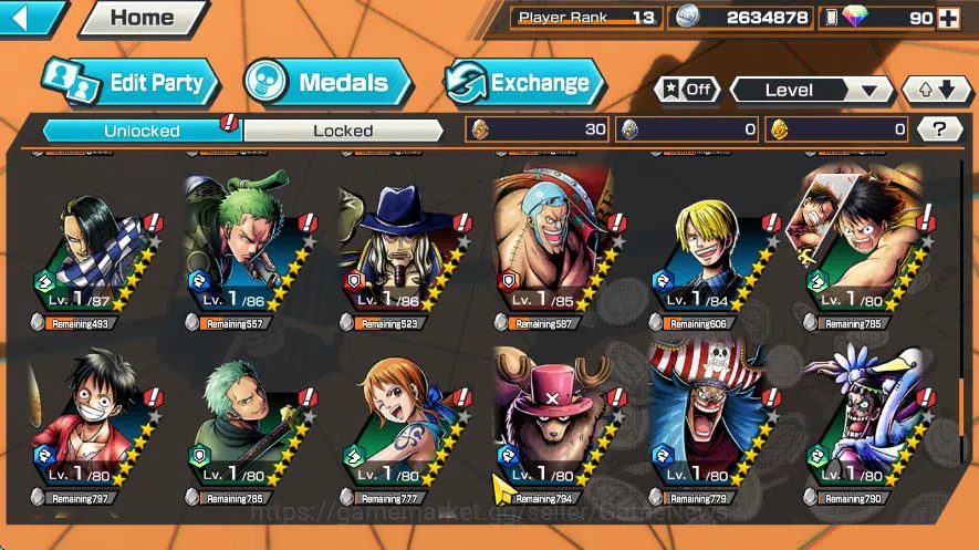 One Piece Bounty Rush Accounts Global | 4 Meta Extreme (Gear 4 Luffy,Borsalino,Fi image 7