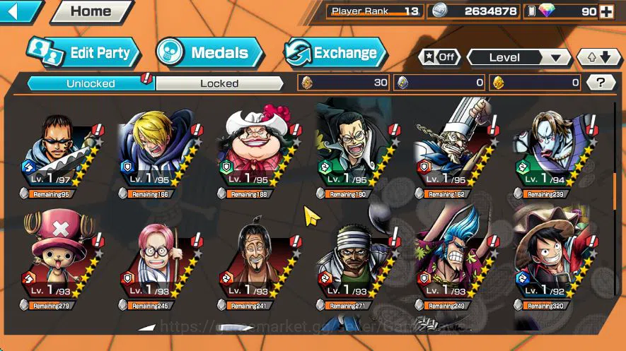 One Piece Bounty Rush Accounts Global | 4 Meta Extreme (Gear 4 Luffy,Borsalino,Fi image 9