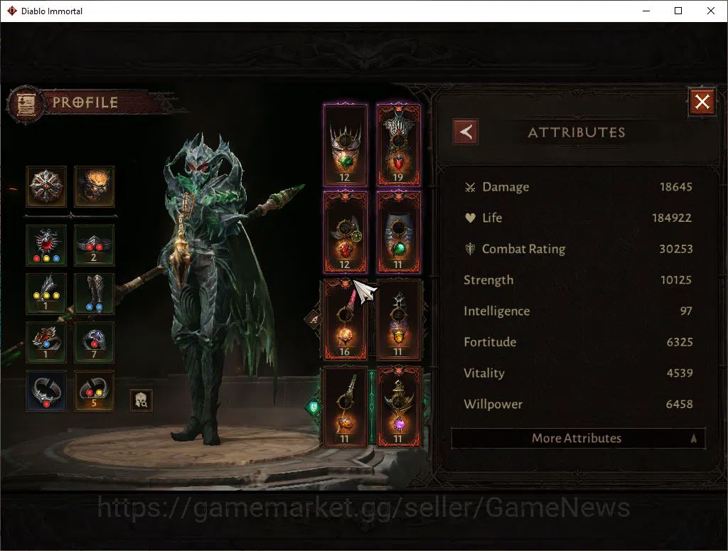 Diablo Immortal Accounts SEA-Peth|Lv60(448)Blood Knight|30k CR|Reso 570|Hel image 12