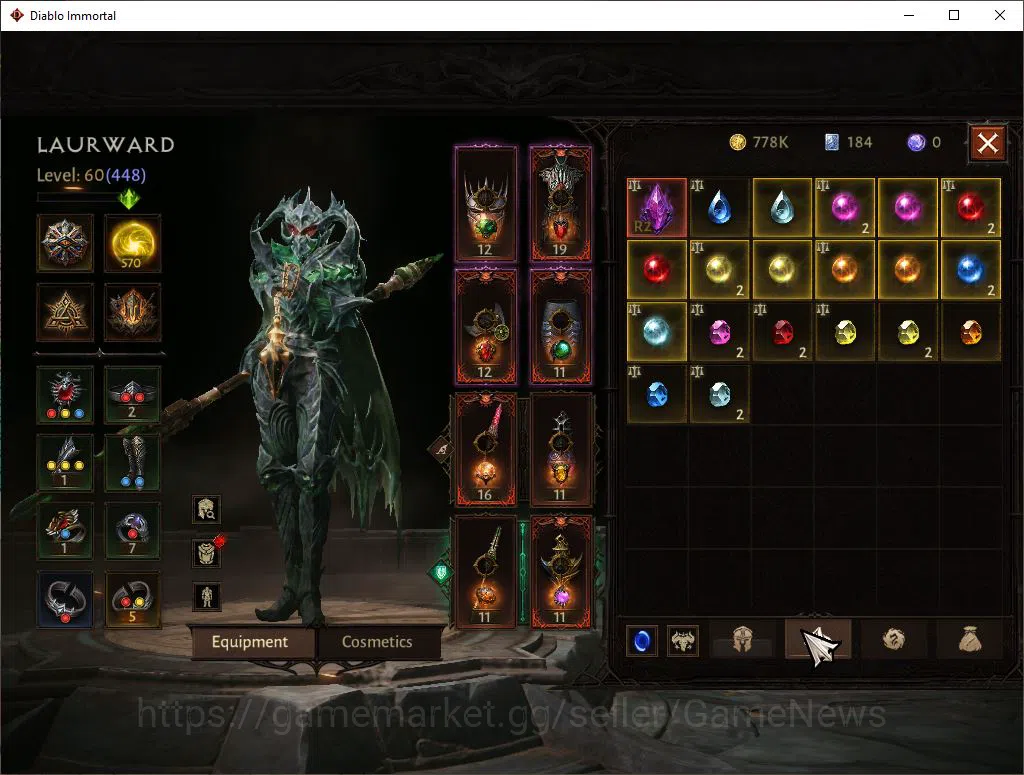 Diablo Immortal Accounts SEA-Peth|Lv60(448)Blood Knight|30k CR|Reso 570|Hel image 9