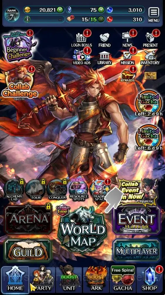 Last Cloudia Accounts Endgame GLOBAL|Rank 7|Collab Brave Frontier (Goddess Tilith,Fire God Vargas) Top Tier Unit (Goddess 4
