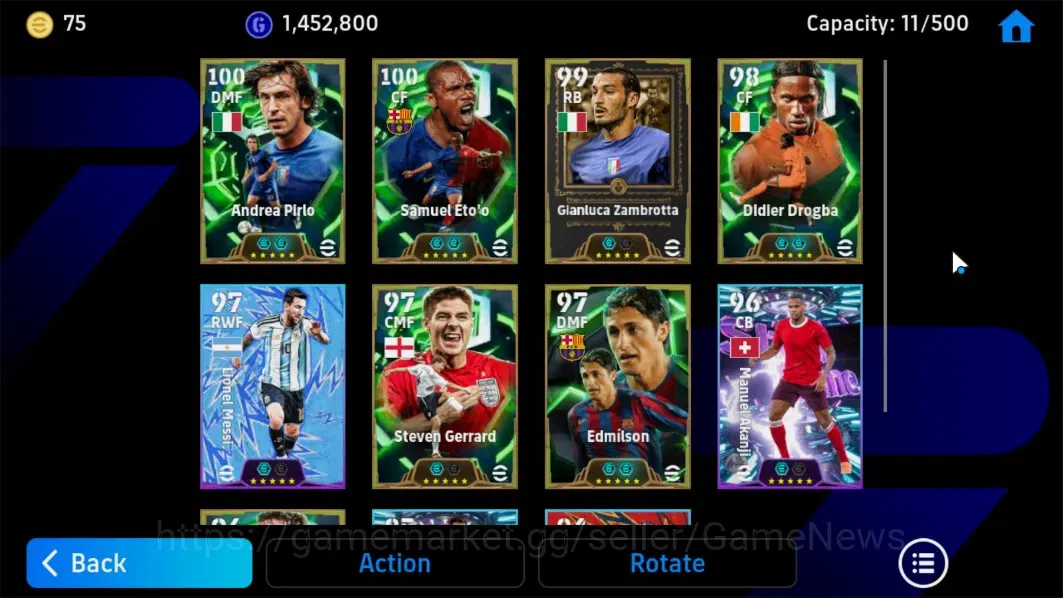 eFootball Accounts Android|Samuel Etoo,Andrea pirlo,GianLuca zambrott image 5