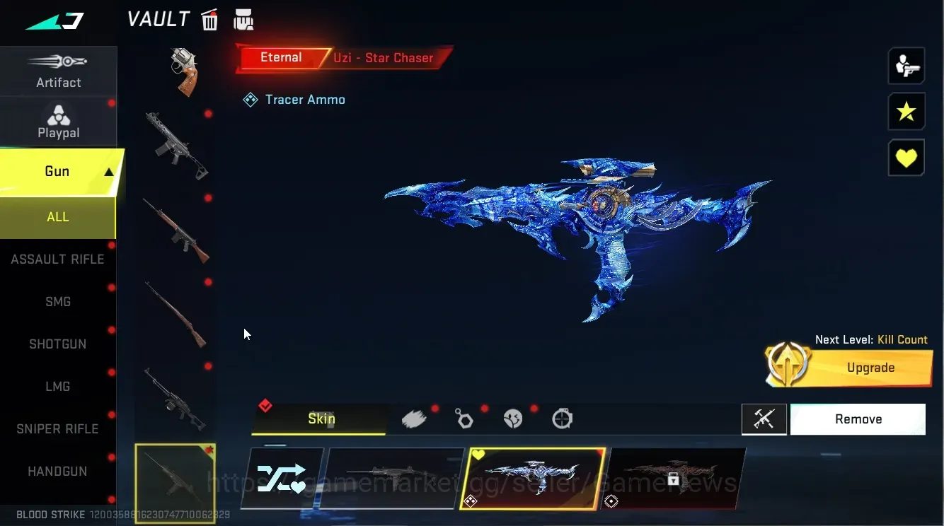 Blood Strike Accounts Collab Skin Asia|Eternal Uzi StarChaser Lv3,MP7+Collab Mr Iguana,AOT Female Titan,M4A1 Bof+Many 1