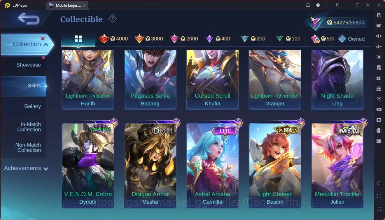 Mobile Legends: Bang Bang Accounts Global|Hero 83|Skin 186|Renowned|KOF Karina|Prime image 16