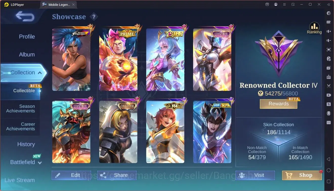 Mobile Legends: Bang Bang Accounts Global|Hero 83|Skin 186|Renowned|KOF Karina|Prime image 2
