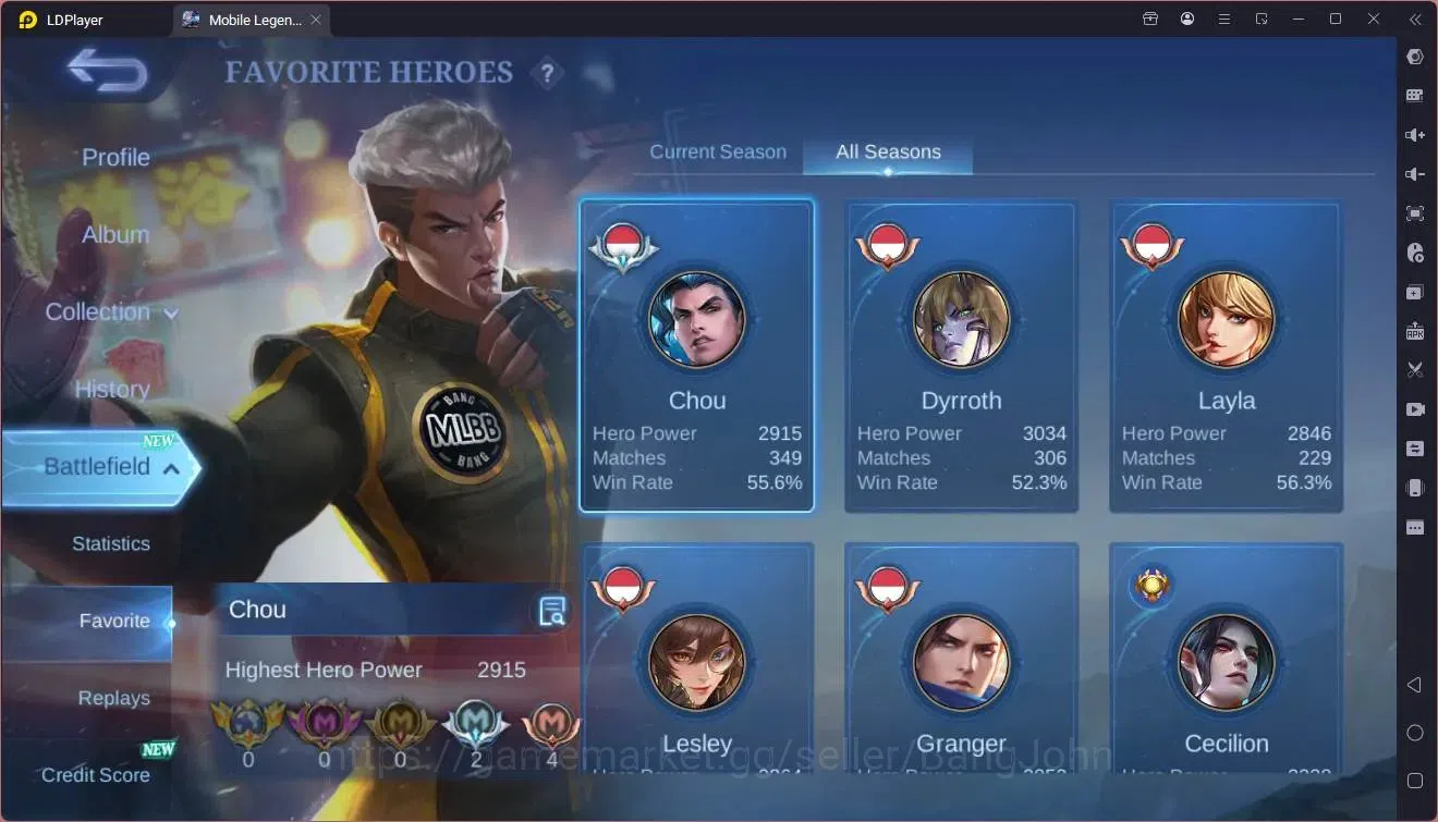 Mobile Legends: Bang Bang Accounts Global|Hero 83|Skin 186|Renowned|KOF Karina|Prime image 4