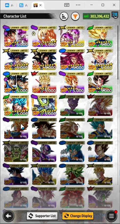 Dragon Ball Legends Accounts Mid-Tier 303,3M Total Power|LV 158|2LR+1UL+14LL|Bardoc,SS 3 Goku(Mini),Bardock|SS Goku,Goku 8