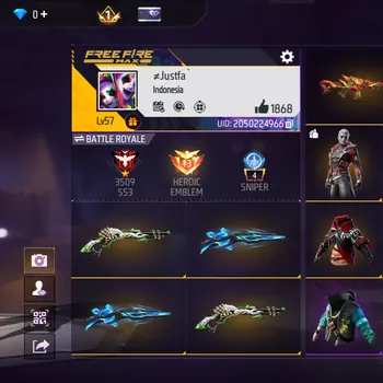 Free Fire Accounts SG LOBY 2 RASA - M1887 LUMUT - M1887 AQUA BURST - BUNDLE BTS - VAULT BANYAK - AKUN ELIT CS