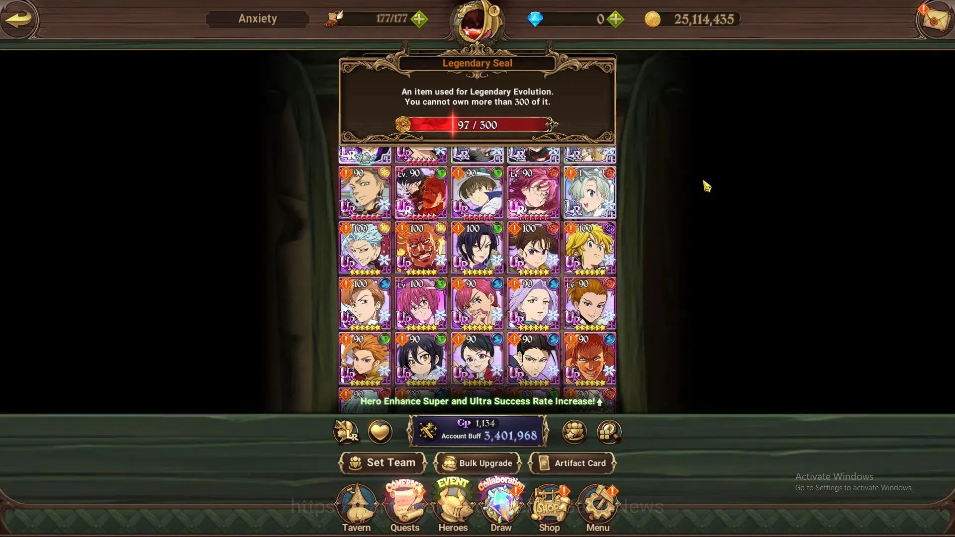 The Seven Deadly Sins: Grand Cross Accounts Endgame Global|5,2M CC|4 LR+5 UR+Collab 5