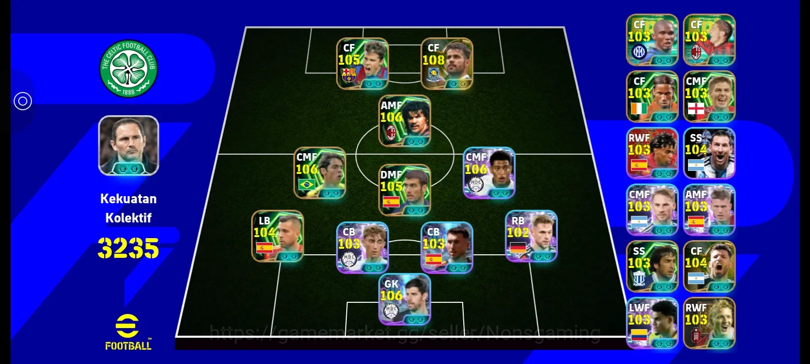 eFootball Accounts High-End Kolektif 3235+ Javier Zanetti x Diego Costa x Ruud Gullit x Kaka x Pep Guardiola x Jordi Alba x 1