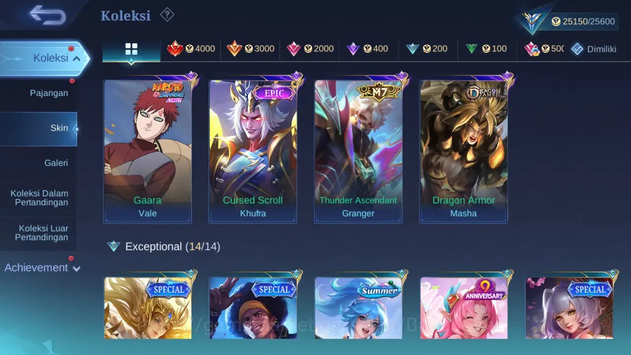 Mobile Legends: Bang Bang Accounts GLOBAL Hero 70 Skin 96 | Prime Granger | Luckybox  image 4