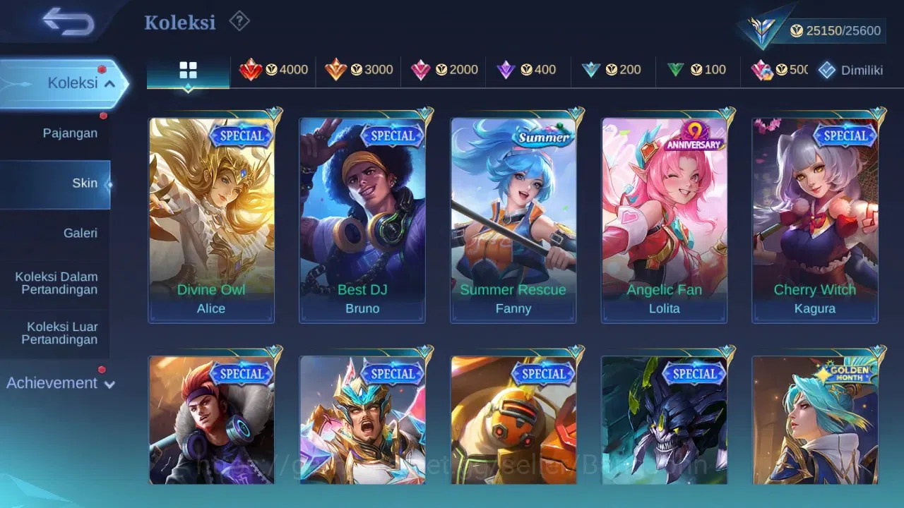 Mobile Legends: Bang Bang Accounts GLOBAL Hero 70 Skin 96 | Prime Granger | Luckybox  image 5