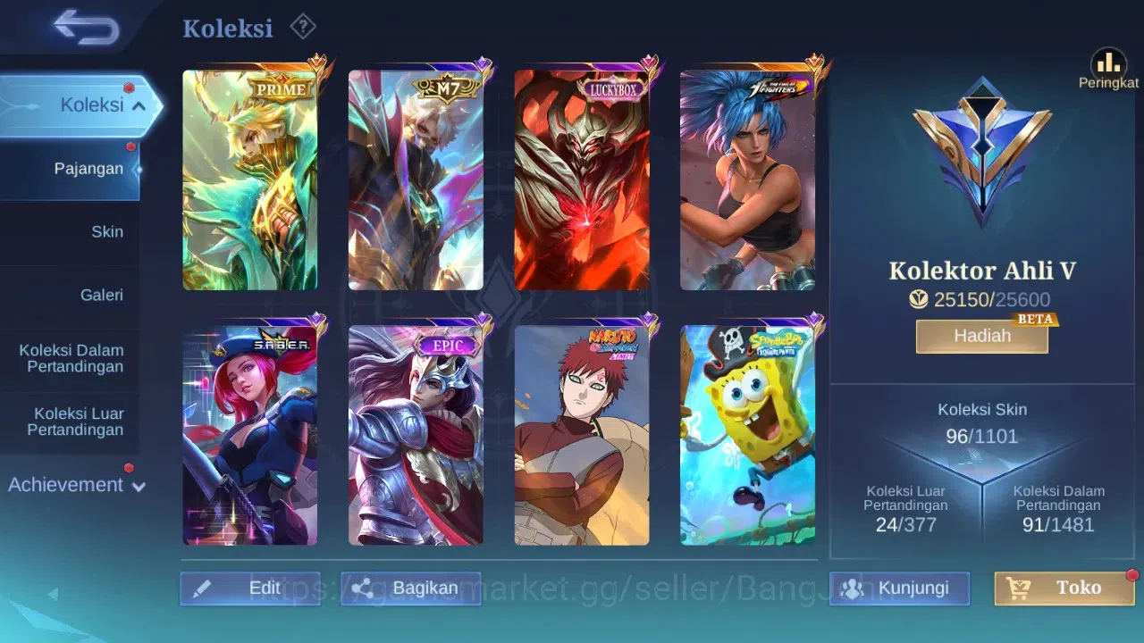Mobile Legends: Bang Bang Accounts GLOBAL Hero 70 Skin 96 | Prime Granger | Luckybox  image 7