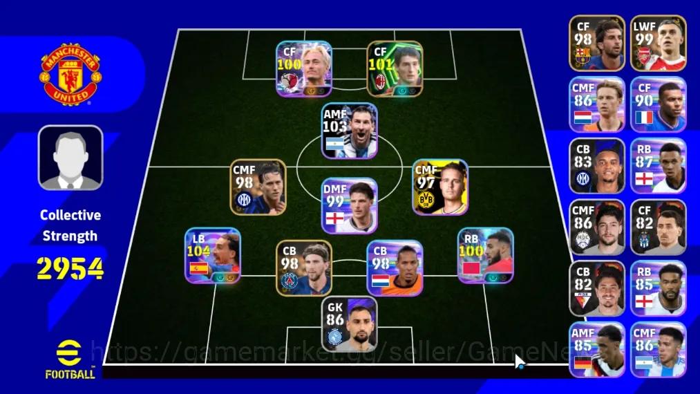 eFootball Accounts Starter Andorid|Power 2954|5 Show Time Mark Cucurella,Lionel Messi,Suzuki Yuma,Noussair Mazraoui|Epic 1