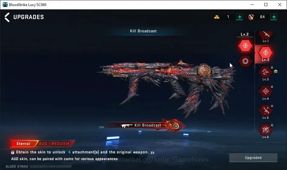 Blood Strike Accounts ASIA|ETERNAL AUG-REQUIEM Lv2|Melee ULTRA Dual Blad image 5