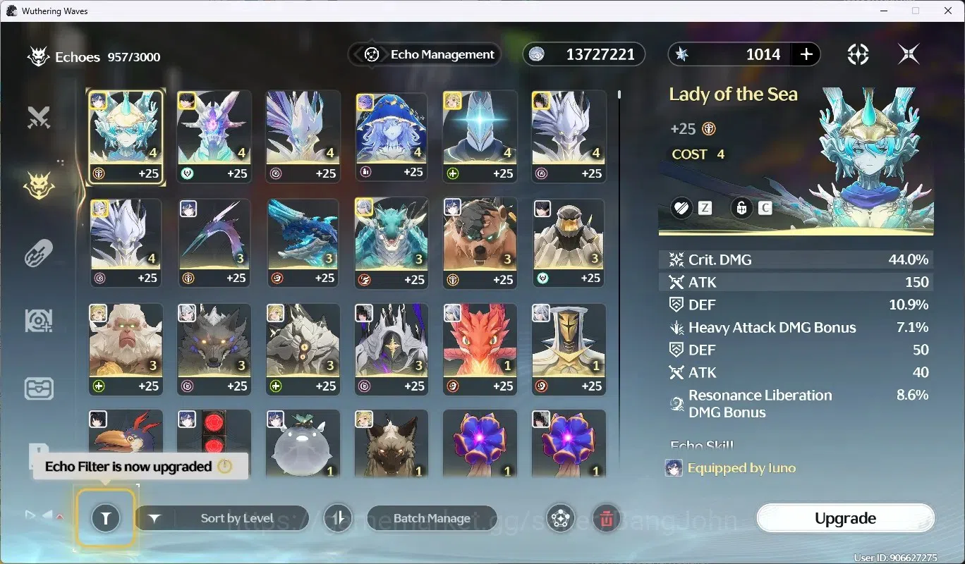 Wuthering Waves Accounts SEA|UL 57|Rank 5|8 Char Limited [Iuno]+sign,August image 4