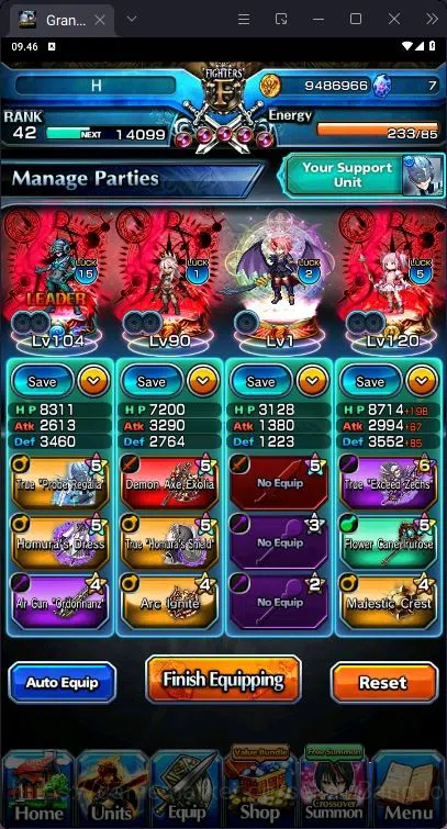 Grand Summoners Accounts Mid-Game GLOBAL] Rank 42 | 7 Ascend | Houka Inumuta | Summer Chole | Edge Berwick | Madoka Kaname 3