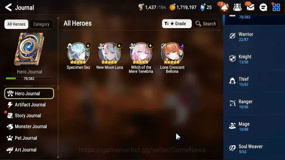 Epic Seven Accounts Starter GLOBAL UnVerif|New Era|4 ML(LC belona,NM Luna,WOTM Tenebria,Etc)+Setsuka,Etc|Poh ON|1,4K 6