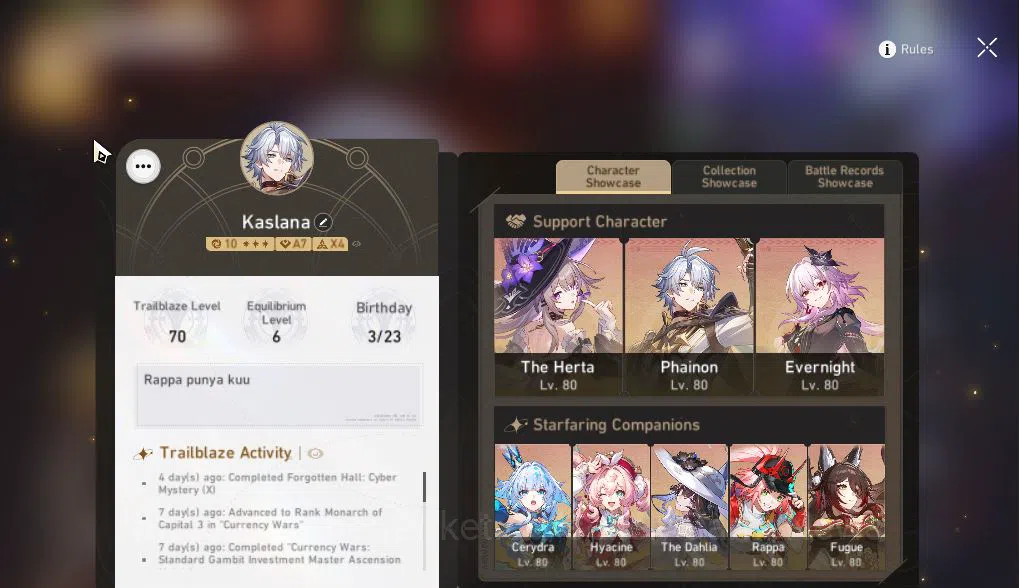 Honkai Star Rail Accounts Asia|TL 70|Phainon Prem Team+1 Sign|14 Limited|[Ya image 2