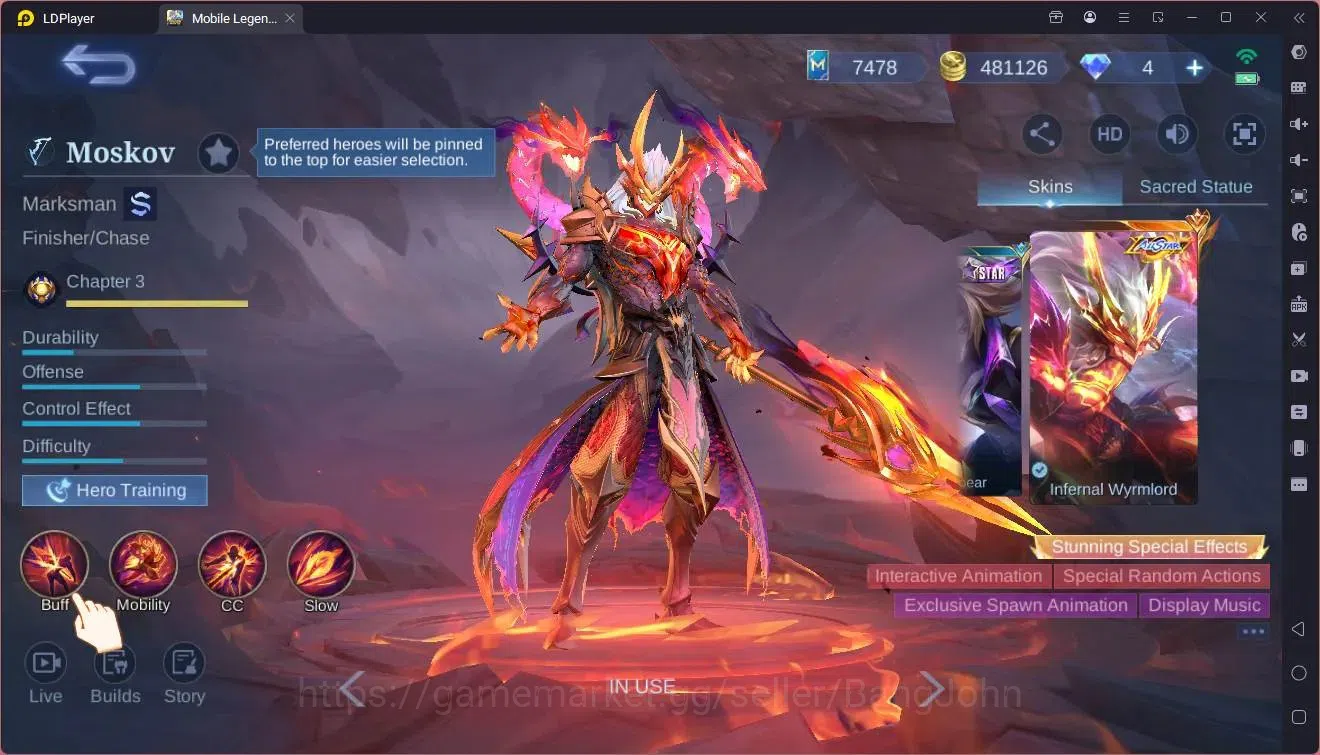 Mobile Legends: Bang Bang Accounts Global|Hero 132|Skin 480|Mega|Legend Alucard,Fanny image 5