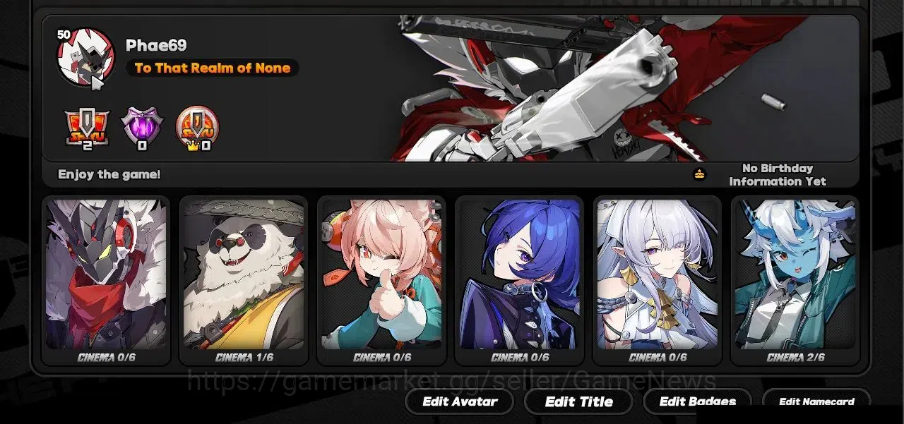 Zenless Zone Zero Accounts Starter Asia|IK 50|4 Limited [Starlight-Billy]+Sign Velina,Promeia,Zhao +4 STD Character +3 STD 13