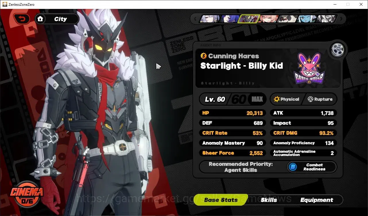 Zenless Zone Zero Accounts Starter Asia|IK 50|4 Limited [Starlight-Billy]+Sign Velina,Promeia,Zhao +4 STD Character +3 STD 16