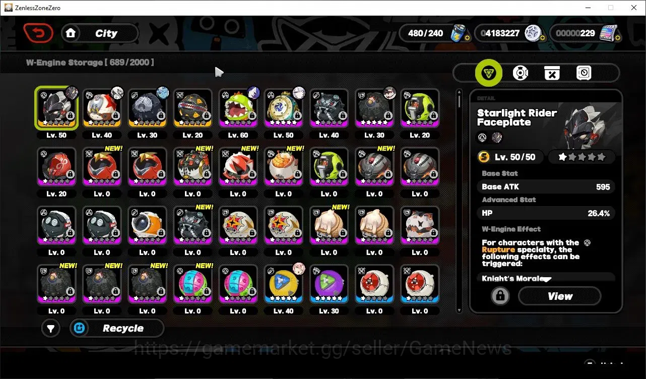 Zenless Zone Zero Accounts Starter Asia|IK 50|4 Limited [Starlight-Billy]+Sign Velina,Promeia,Zhao +4 STD Character +3 STD 19