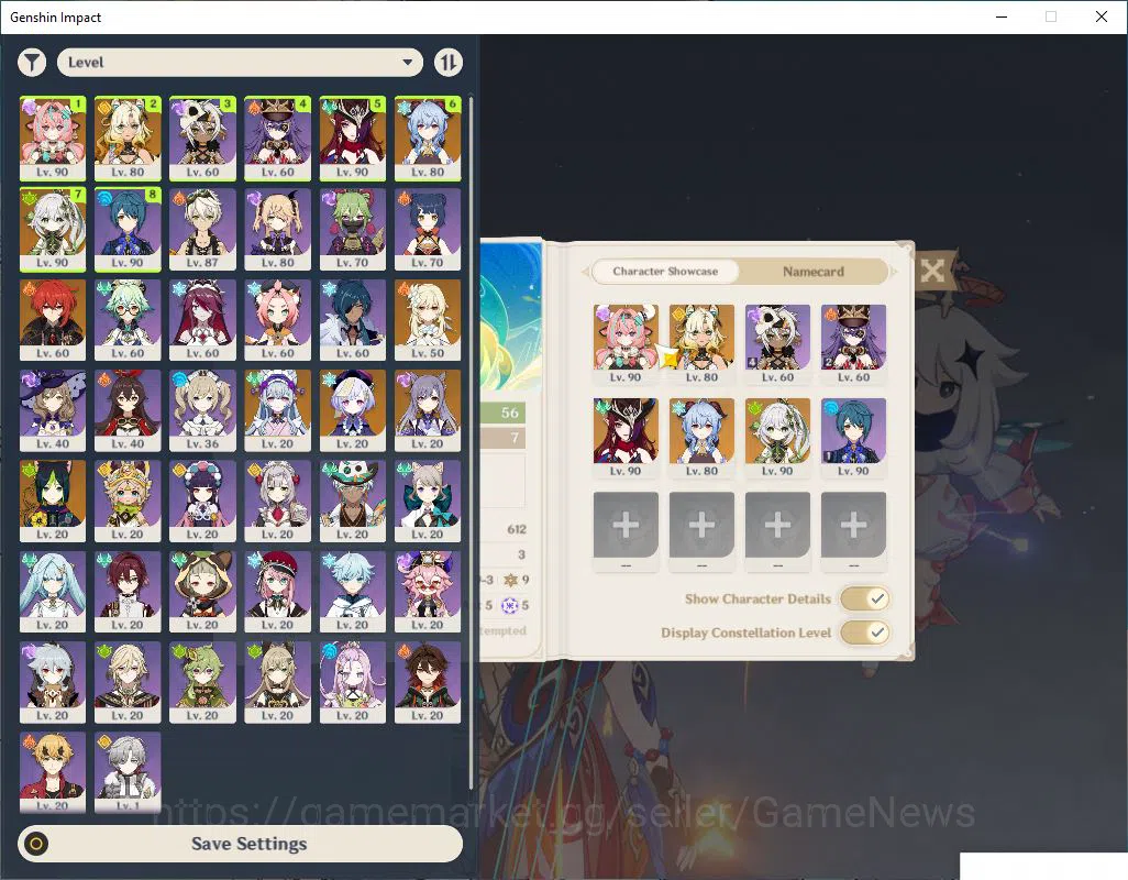 Genshin Impact Accounts Mid Game ASIA|AR 56|5 Limited +5(5*Weapon)|Varesa+Sign,Chasca,Xilonen,Nahida,Ganyu|MC Female|Take 2