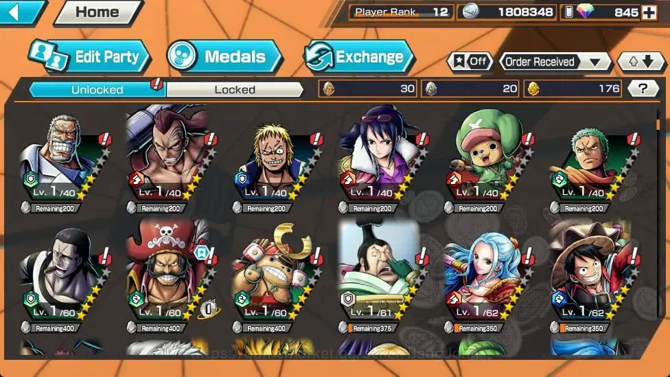 One Piece Bounty Rush Accounts Global | PR 12 | EX 3 |Gol D.Roger Lv.1/60,Zoro & image 5