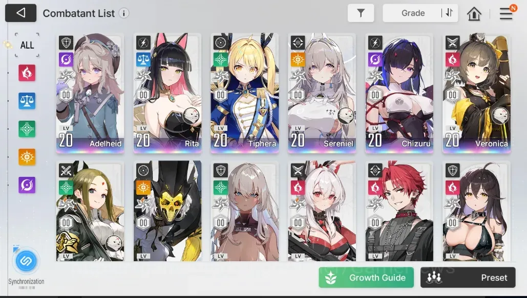 Chaos Zero Nightmare Accounts Global|Lv 21|6 SSR|Adelheid,Sereniel,Rita,Tiphera,Cizuru,Veronica|11 1