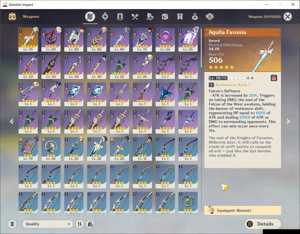 Genshin Impact Accounts Others ASIA|AR 52|3 Limited + 1 (*5 Weapon)|Varka PremTeam|Nicole,Durin|Aquila Favonia|Mc 4