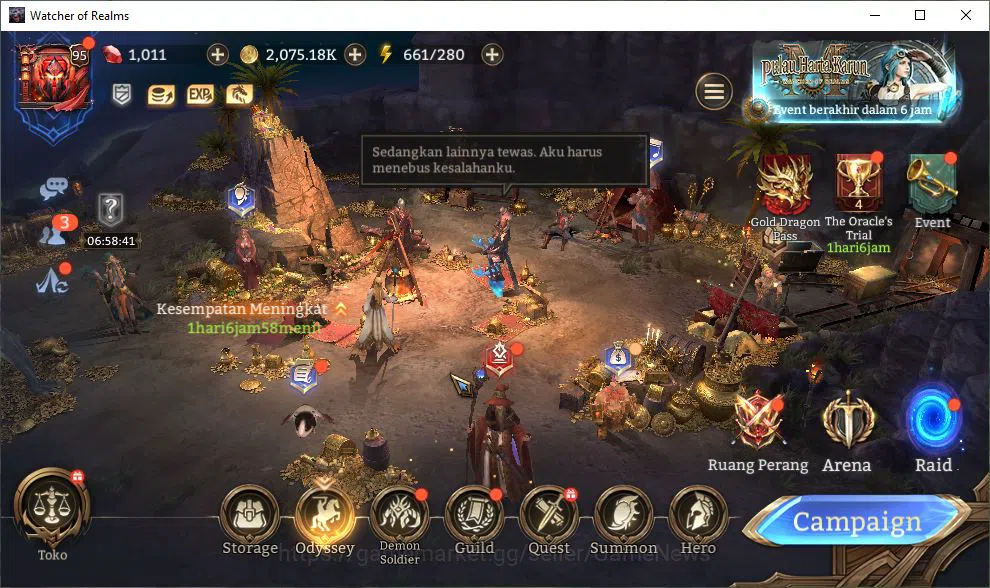 Watcher of Realms Mid-Tier GLOBAL 60x|8M Power|12 Lord[PraetusA1,Iovar,Laya,E image 1