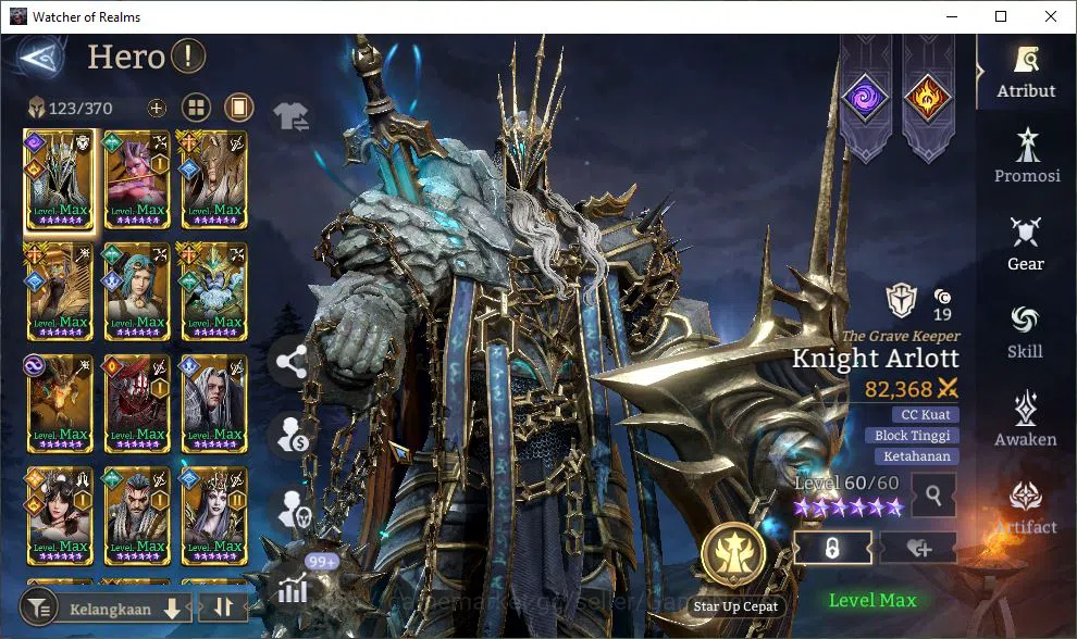 Watcher of Realms Accounts Mid-Tier GLOBAL 60x|8M Power|12 Lord[PraetusA1,Iovar,Laya,Etc]|66 11