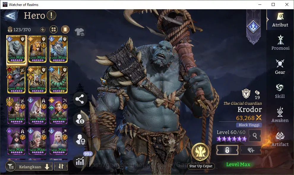 Watcher of Realms Accounts Mid-Tier GLOBAL 60x|8M Power|12 Lord[PraetusA1,Iovar,Laya,Etc]|66 13