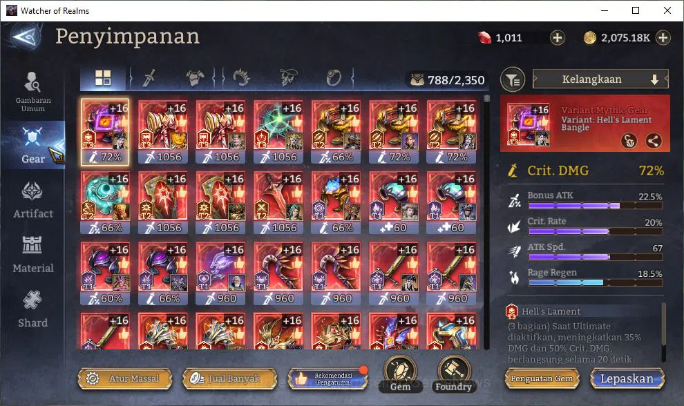 Watcher of Realms Accounts Mid-Tier GLOBAL 60x|8M Power|12 Lord[PraetusA1,Iovar,Laya,Etc]|66 14
