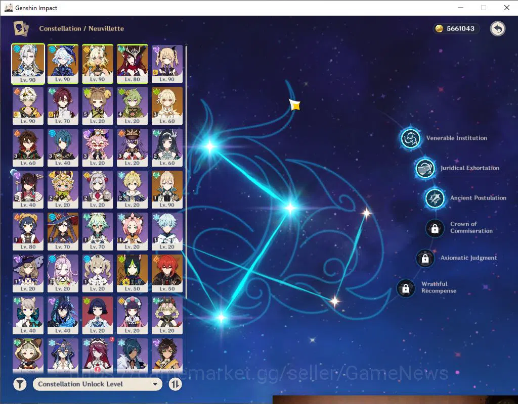 Genshin Impact Accounts ASIA|AR 56|4 Limited +1(*5Weapon)| Neuvill+C3,Furi image 5